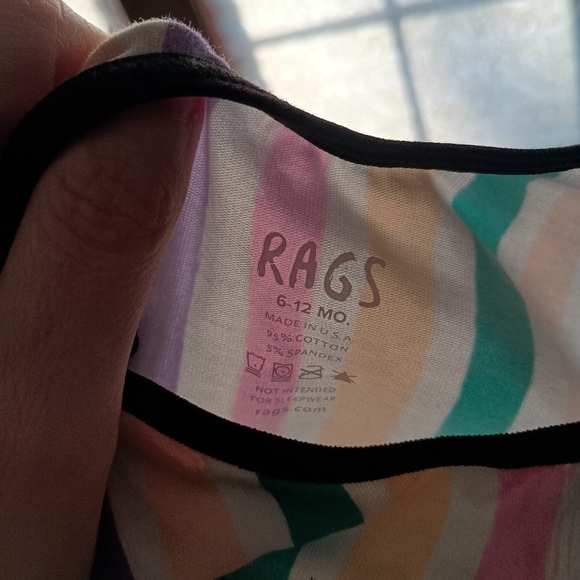 Rags To Raches Striped Sleeveless Feather Romper - Picture 4 of 5